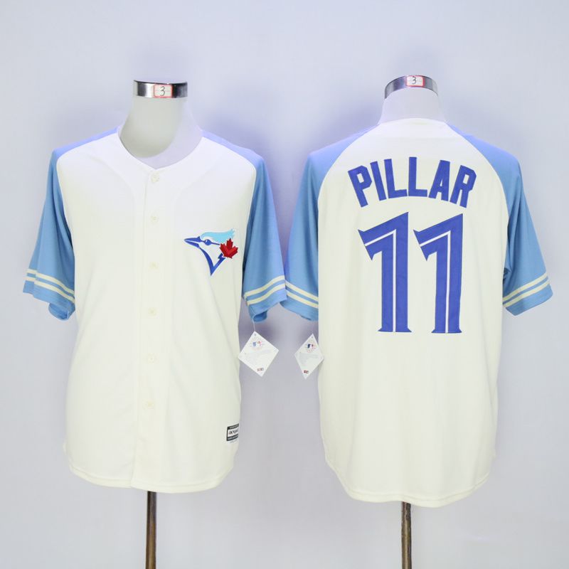 Men Toronto Blue Jays #11 Pillar Cream MLB Jerseys->toronto blue jays->MLB Jersey